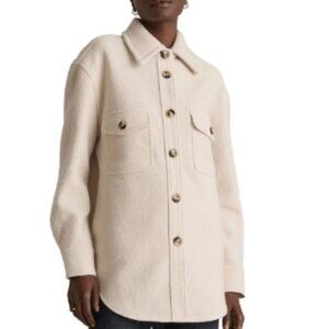 Quince 100% Merino Wool Shirt Jacket in Cream, XS